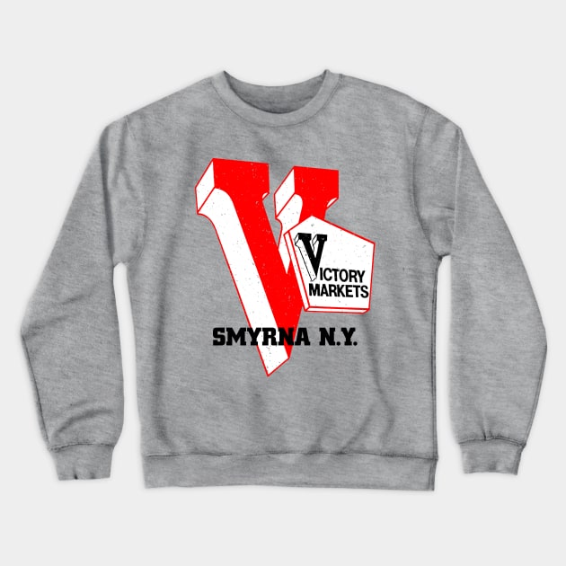 Victory Market Former Smyrna NY Grocery Store Logo Crewneck Sweatshirt by MatchbookGraphics